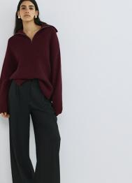 Джемпер с воротником-стойкой на молнии, Фиолетовый OSTIN