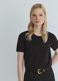 Джемпер с коротким рукавом, Коричневый OSTIN