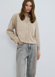 Рубашка из искусственной замши, Бежевый OSTIN