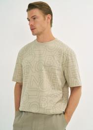 Футболка с принтом, Бежевый OSTIN