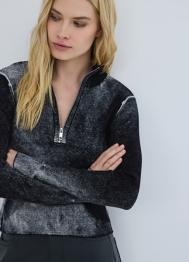 Джемпер-анорак с эффектом стирки, Серый OSTIN