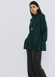 Объёмный джемпер с воротником-стойкой, Зеленый OSTIN