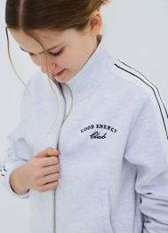 Толстовка на молнии для девочек, Белый OSTIN