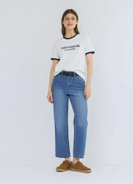 Укороченные прямые джинсы Straight, Синий OSTIN