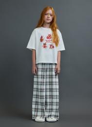 Пижамные брюки в клетку для девочек, Белый OSTIN