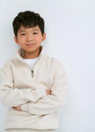 Свитшот с воротником-стойкой на молнии для мальчиков, Бежевый OSTIN