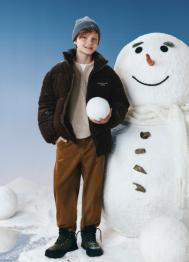 Короткий пуховик для мальчиков, Коричневый OSTIN