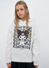 Худи с принтом для девочек, Белый OSTIN