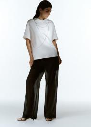 Футболка с декором из навесных цепочек, Белый OSTIN