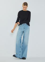 Лонгслив из плотного интерлока, Черный OSTIN