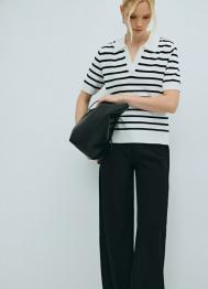 Джемпер-поло с коротким рукавом, Белый OSTIN