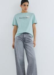 Футболка с цветочным принтом, Зеленый OSTIN