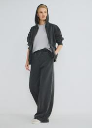 Широкие брюки с эластичным поясом, Серый OSTIN