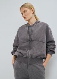 Бомбер с эффектом стирки, Серый OSTIN