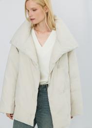 Утеплённая куртка с поясом, Бежевый OSTIN