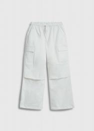 Брюки-парашюты для девочек, Белый OSTIN
