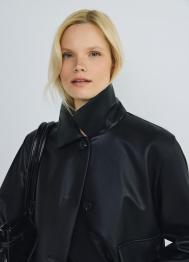 Короткая куртка из искусственной кожи, Черный OSTIN