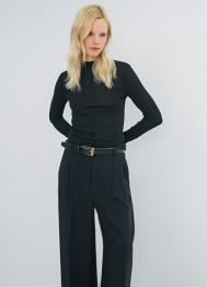 Лонгслив с шерстью, Черный OSTIN