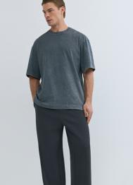 Базовая футболка с эффектом стирки, Серый OSTIN