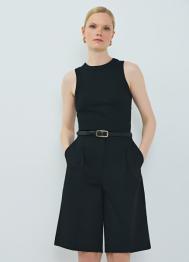 Базовая майка в рубчик, Черный OSTIN