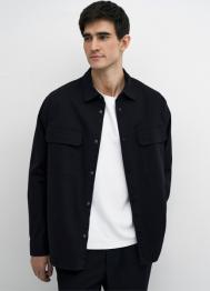 Рубашка-куртка из твила, Черный OSTIN