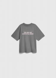 Футболка с принтом для девочек, Серый OSTIN