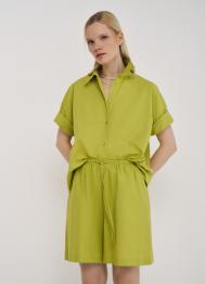 Шорты со льном, Зеленый OSTIN