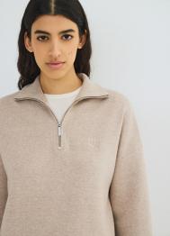 Джемпер с воротником-стойкой на молнии, Бежевый OSTIN