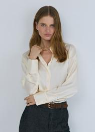 Блузка из сатина, Желтый OSTIN