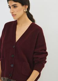 Кардиган из мягкой пряжи с шерстью, Фиолетовый OSTIN