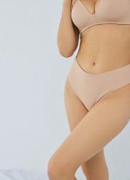 Бесшовные трусы со средней посадкой, Бежевый OSTIN