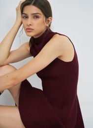 Вязаное платье с воротником-стойкой, Фиолетовый OSTIN