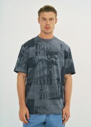 Футболка с принтом, Серый OSTIN