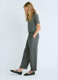 Брюки с защипами для девочек, Серый OSTIN