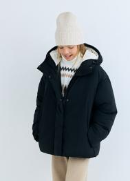 Пуховик для девочек, Черный OSTIN