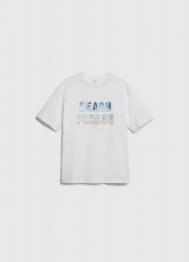 Футболка с объёмным принтом для мальчиков, Бежевый OSTIN