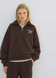 Толстовка с воротником-стойкой на молнии, Коричневый OSTIN