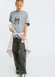 Футболка с AR-принтом для девочек, Серый OSTIN