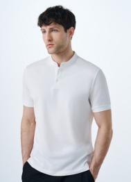 Поло с воротником-стойкой, Белый OSTIN