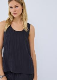 Майка из ткани с жатым эффектом, Черный OSTIN