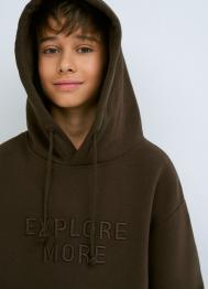 Худи с принтом для мальчиков, Коричневый OSTIN