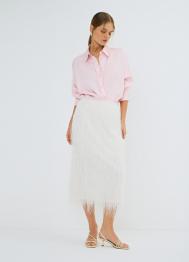 Блузка из жатого сатина, Розовый OSTIN