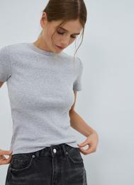 Футболка в рубчик, Серый OSTIN