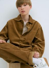 Рубашка из вельвета для мальчиков, Бежевый OSTIN