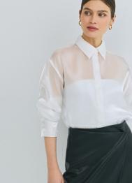 Блузка из органзы, Белый OSTIN