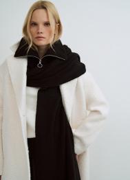 Шарф с воротником на молнии, Черный OSTIN