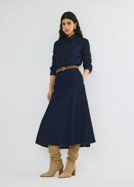 Юбка миди A-силуэта, Синий OSTIN