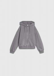Толстовка на молнии для девочек, Серый OSTIN