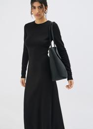 Трикотажное платье с расклёшенной юбкой, Черный OSTIN