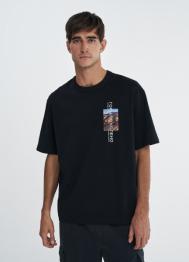 Футболка с природным термопринтом O'STIN х Экспедиция, Черный OSTIN